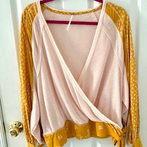 Free People Thermal Long Sleeve Wrap Top
